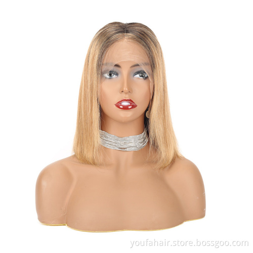 Colored Short Bob Lace Front Wigs Pink Blonde Purple Green Burgundy Transparent 13x4 HD Lace Front Human Hair Bob Wigs Remy Hair